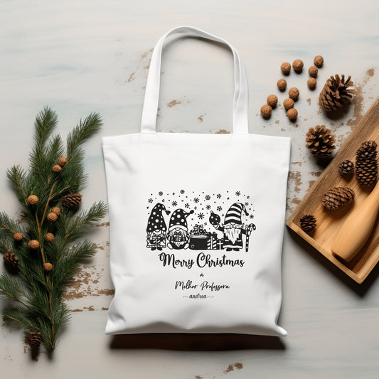 Saco Alça comprida "Gnomos de Natal"